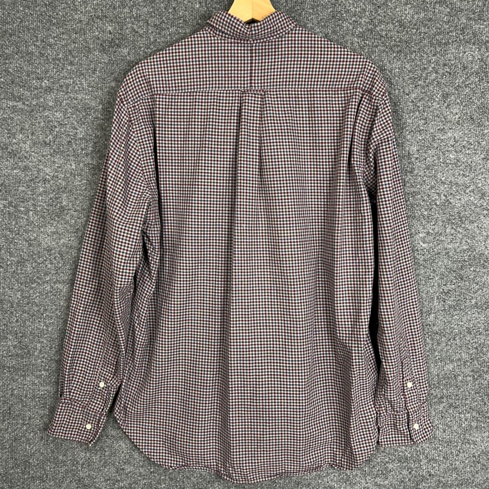 Gitman Bros Vintage Button Down Shirt Mens Large Red Blue Gingham Excellent USA - Picture 2 of 8